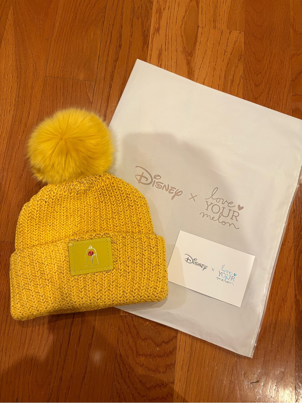 NWT Disney x Love Your Melon Belle Metallic Beanie with Pom Pom